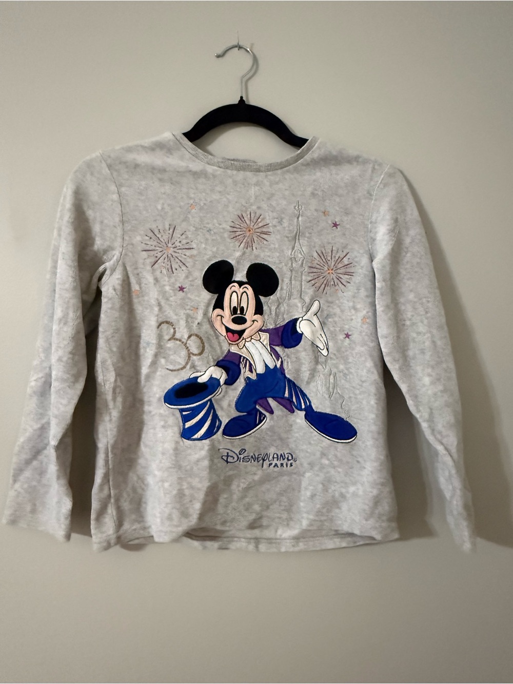 Disneyland Paris 30th Anniversary Mickey Mouse Shirt Kids 10 Embroidered 2022